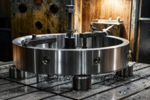 Forged steel components with CNC machining setup