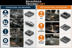Conventional vs non-conventional CNC machining operations comparison 