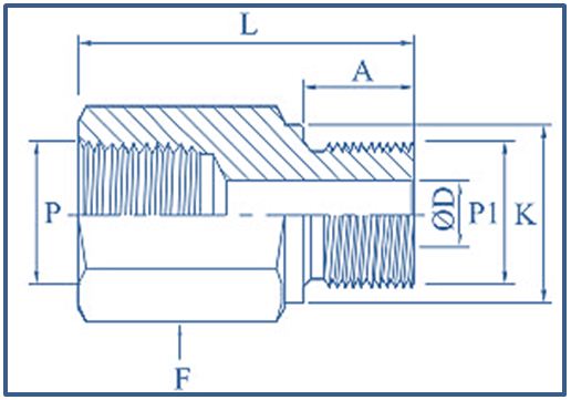 Hex Adapter BSP M x F,10000 psi - Image 2