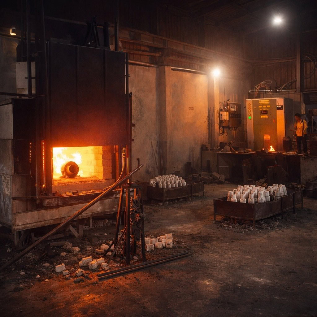 industrial furnace metal heat treatment process by Sharma Technocast foundry manufacturing India