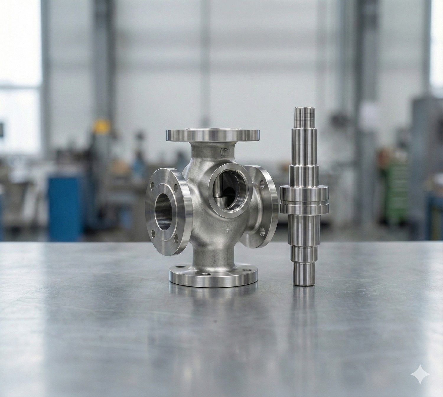 precision machined stainless steel casting component with shaft by Sharma Technocast India