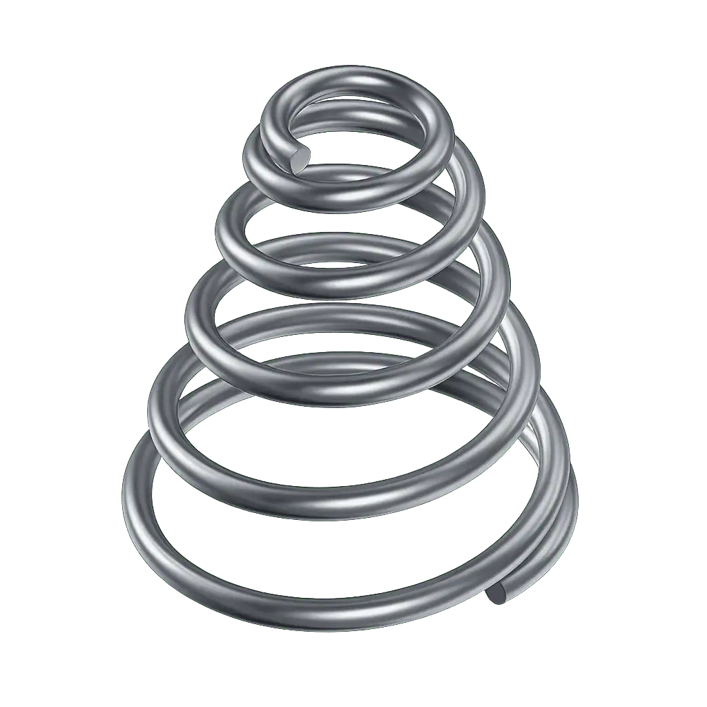 High-quality conical spring with tapered design used in industrial and mechanical applications