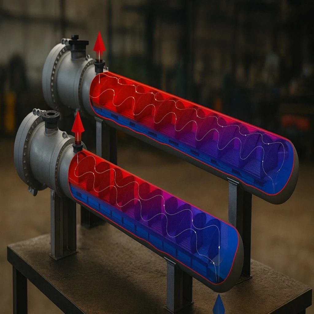 shell and tube heat exchanger working principle heat transfer process diagram