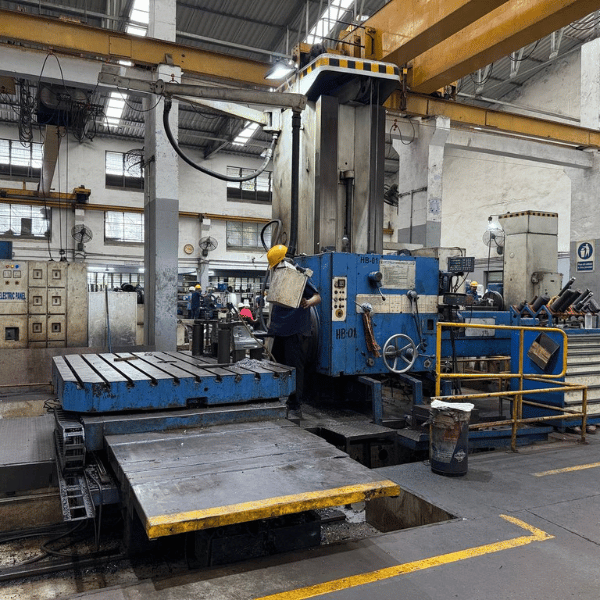 floor type CNC boring machine for large metal casting machining at Sharma Technocast India