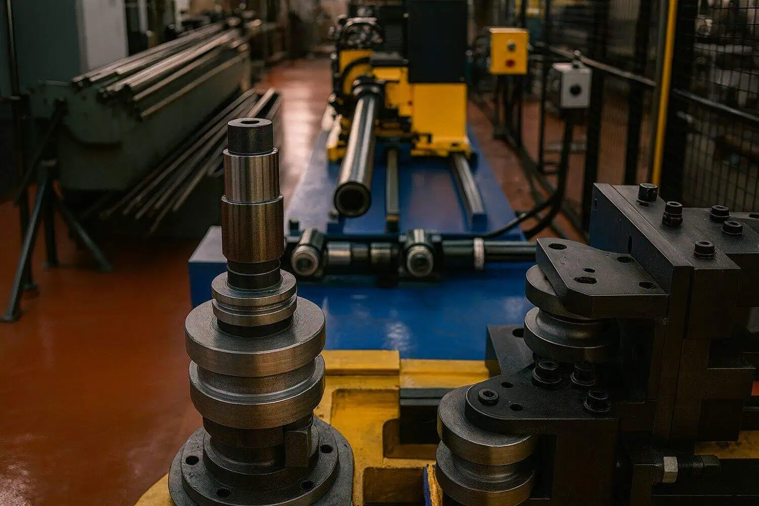 industrial pipe bending machine setup for metal tube fabrication in India