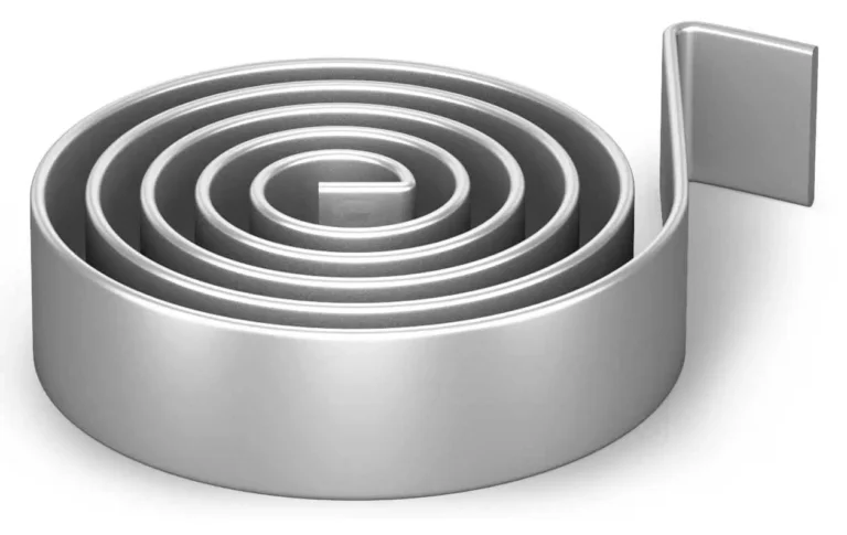 Spiral spring used in mechanical devices for energy storage and controlled motion
