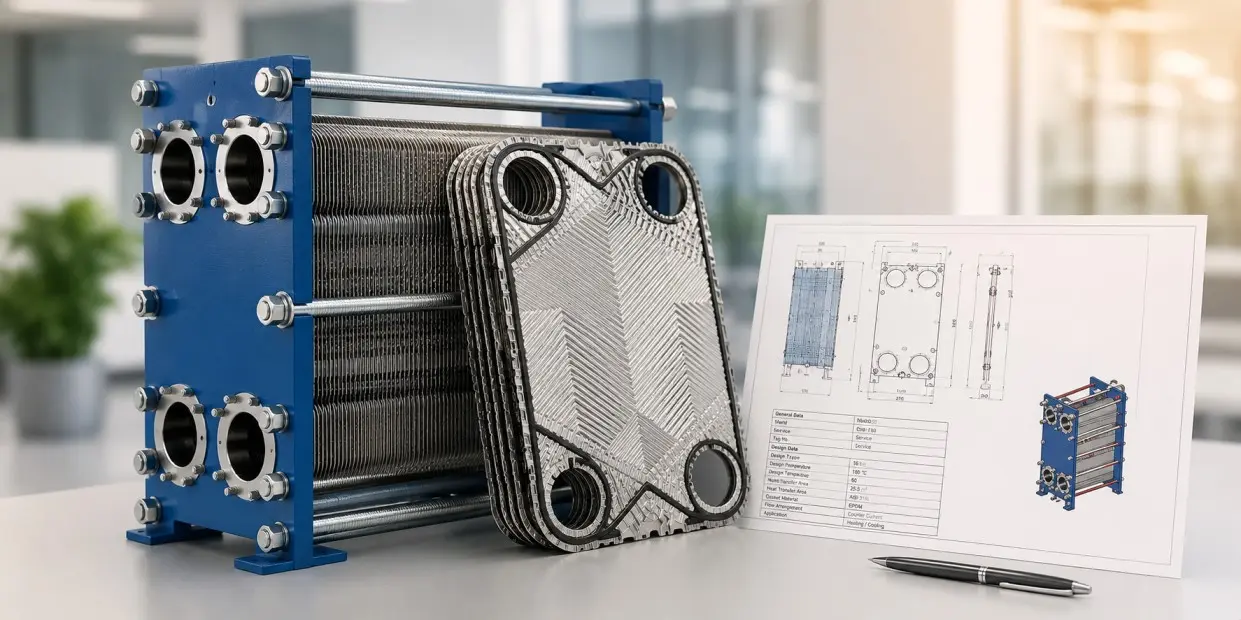 Sizing a plate heat exchanger, plate pack and specification
