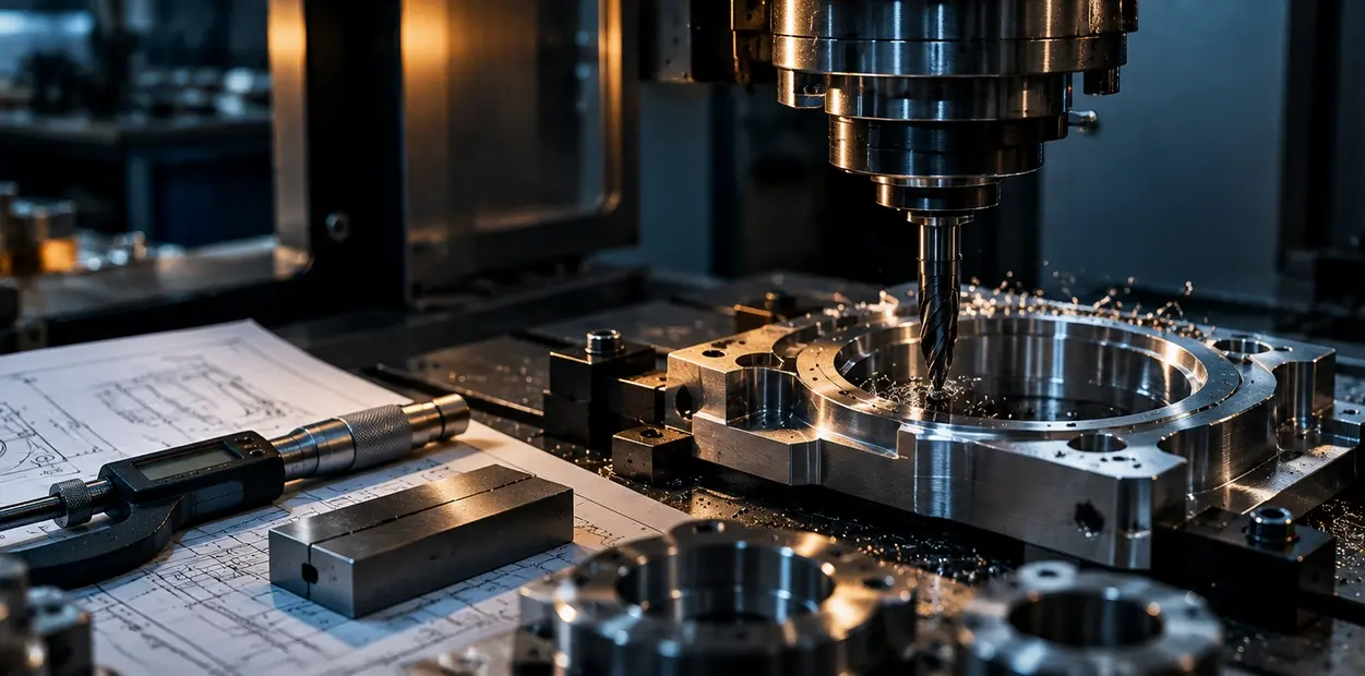 Precision machining a large part on a vertical turning lathe at Sharma Technocast